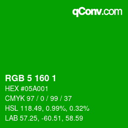 Color code: RGB 5 160 1 | qconv.com