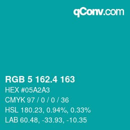 カラーコード: RGB 5 162.4 163 | qconv.com