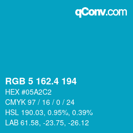 カラーコード: RGB 5 162.4 194 | qconv.com