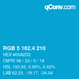 カラーコード: RGB 5 162.4 210 | qconv.com