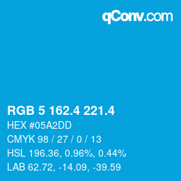 カラーコード: RGB 5 162.4 221.4 | qconv.com