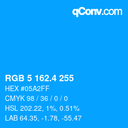 カラーコード: RGB 5 162.4 255 | qconv.com