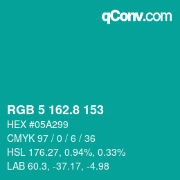 カラーコード: RGB 5 162.8 153 | qconv.com