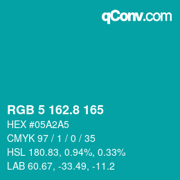 カラーコード: RGB 5 162.8 165 | qconv.com