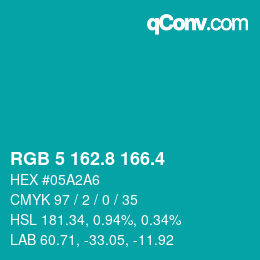 カラーコード: RGB 5 162.8 166.4 | qconv.com