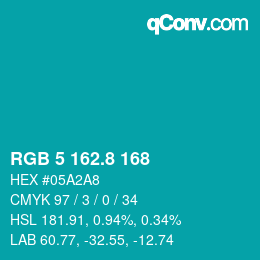 カラーコード: RGB 5 162.8 168 | qconv.com