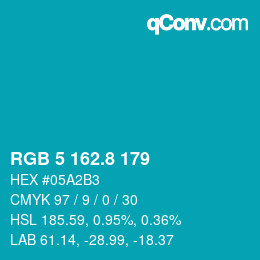 カラーコード: RGB 5 162.8 179 | qconv.com