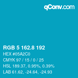 カラーコード: RGB 5 162.8 192 | qconv.com