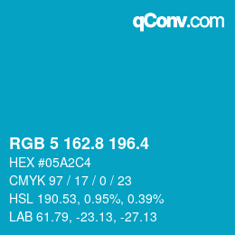 カラーコード: RGB 5 162.8 196.4 | qconv.com