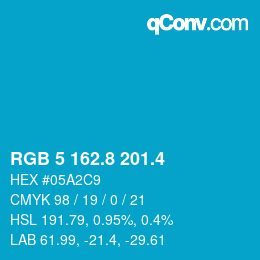 カラーコード: RGB 5 162.8 201.4 | qconv.com