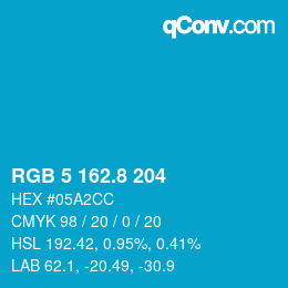 カラーコード: RGB 5 162.8 204 | qconv.com