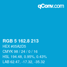 カラーコード: RGB 5 162.8 213 | qconv.com