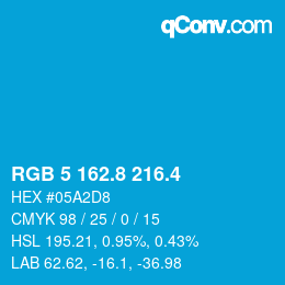 カラーコード: RGB 5 162.8 216.4 | qconv.com