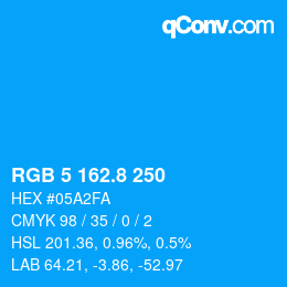 カラーコード: RGB 5 162.8 250 | qconv.com