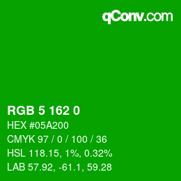 カラーコード: RGB 5 162 0 | qconv.com