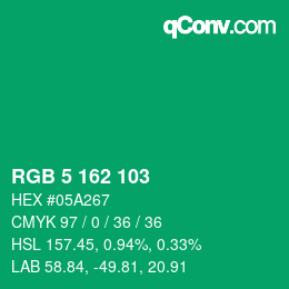 Farbcode: RGB 5 162 103 | qconv.com
