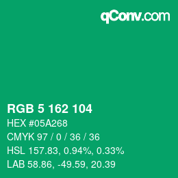 Color code: RGB 5 162 104 | qconv.com
