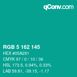 Farbcode: RGB 5 162 145 | qconv.com