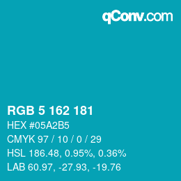 カラーコード: RGB 5 162 181 | qconv.com