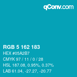 Color code: RGB 5 162 183 | qconv.com