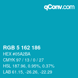 Color code: RGB 5 162 186 | qconv.com