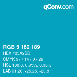 Color code: RGB 5 162 189 | qconv.com