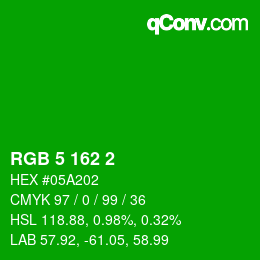 Color code: RGB 5 162 2 | qconv.com