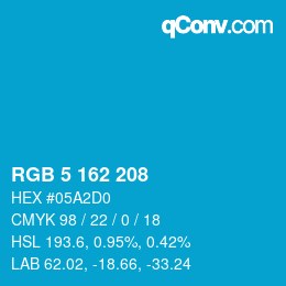 Color code: RGB 5 162 208 | qconv.com