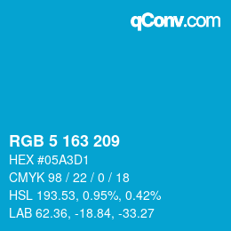 Color code: RGB 5 163 209 | qconv.com