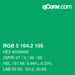 カラーコード: RGB 5 164.2 105 | qconv.com