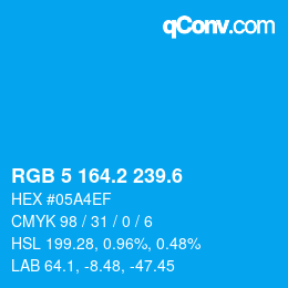 カラーコード: RGB 5 164.2 239.6 | qconv.com