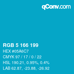 Color code: RGB 5 166 199 | qconv.com