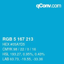 Color code: RGB 5 167 213 | qconv.com