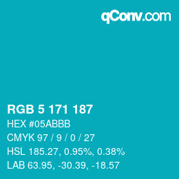 Color code: RGB 5 171 187 | qconv.com