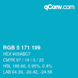 カラーコード: RGB 5 171 199 | qconv.com