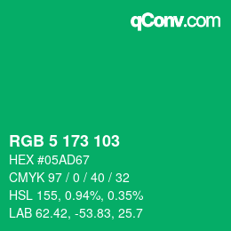 Color code: RGB 5 173 103 | qconv.com