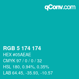 Color code: RGB 5 174 174 | qconv.com
