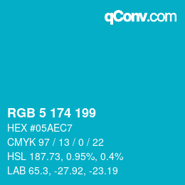 Color code: RGB 5 174 199 | qconv.com