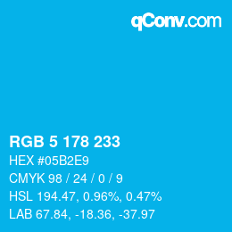 Color code: RGB 5 178 233 | qconv.com