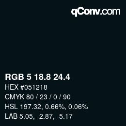 カラーコード: RGB 5 18.8 24.4 | qconv.com