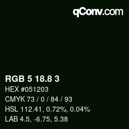 Color code: RGB 5 18.8 3 | qconv.com