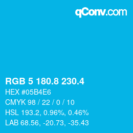 カラーコード: RGB 5 180.8 230.4 | qconv.com