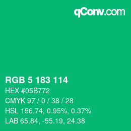 Color code: RGB 5 183 114 | qconv.com