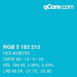 Color code: RGB 5 183 213 | qconv.com