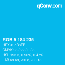 Color code: RGB 5 184 235 | qconv.com