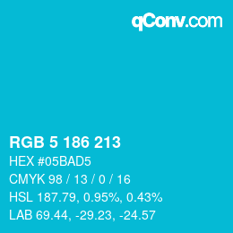 Color code: RGB 5 186 213 | qconv.com