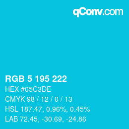 Color code: RGB 5 195 222 | qconv.com