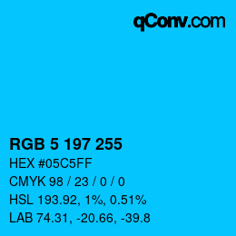Color code: RGB 5 197 255 | qconv.com