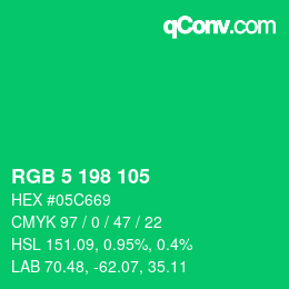 Farbcode: RGB 5 198 105 | qconv.com