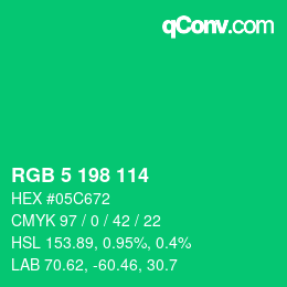Color code: RGB 5 198 114 | qconv.com